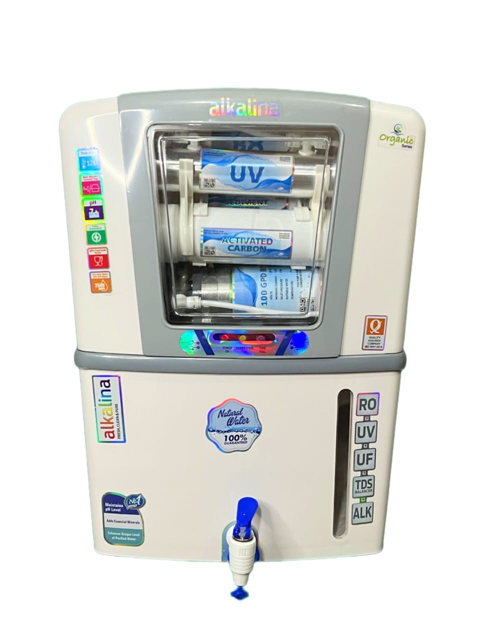 Veryfine Alkaline RO+UV+UF+TDS+ALK+CU with LED Technology with Complete Installation Kit