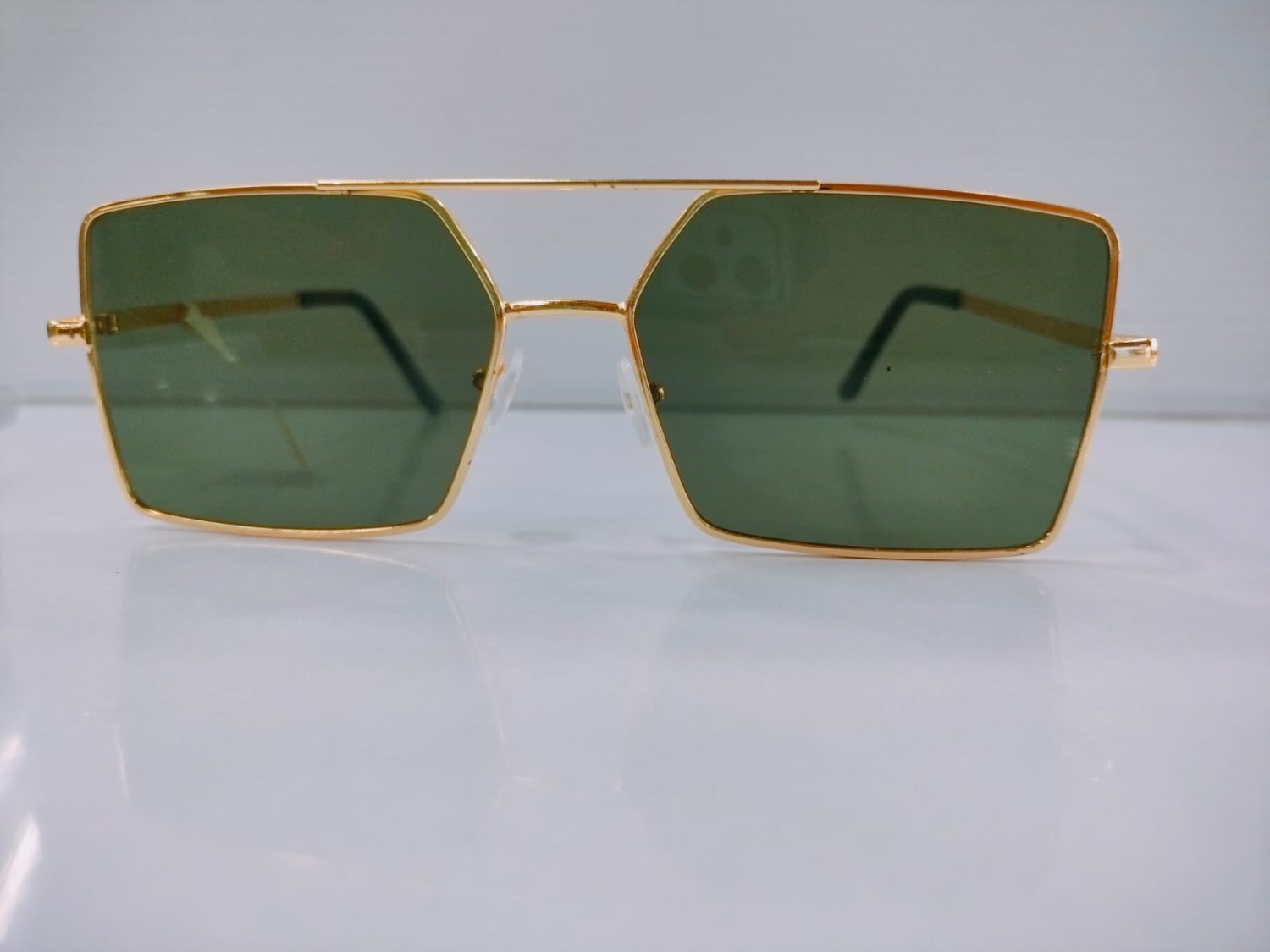 TCG- Pentagonal Metal Golden Frame Sunglasses (Chashma)