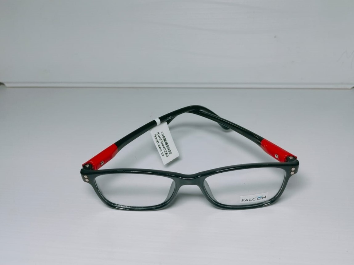 Brand Falcon Sunglasses (Chashma) || Shiny Black and Redcolor Side Eyewear Specs