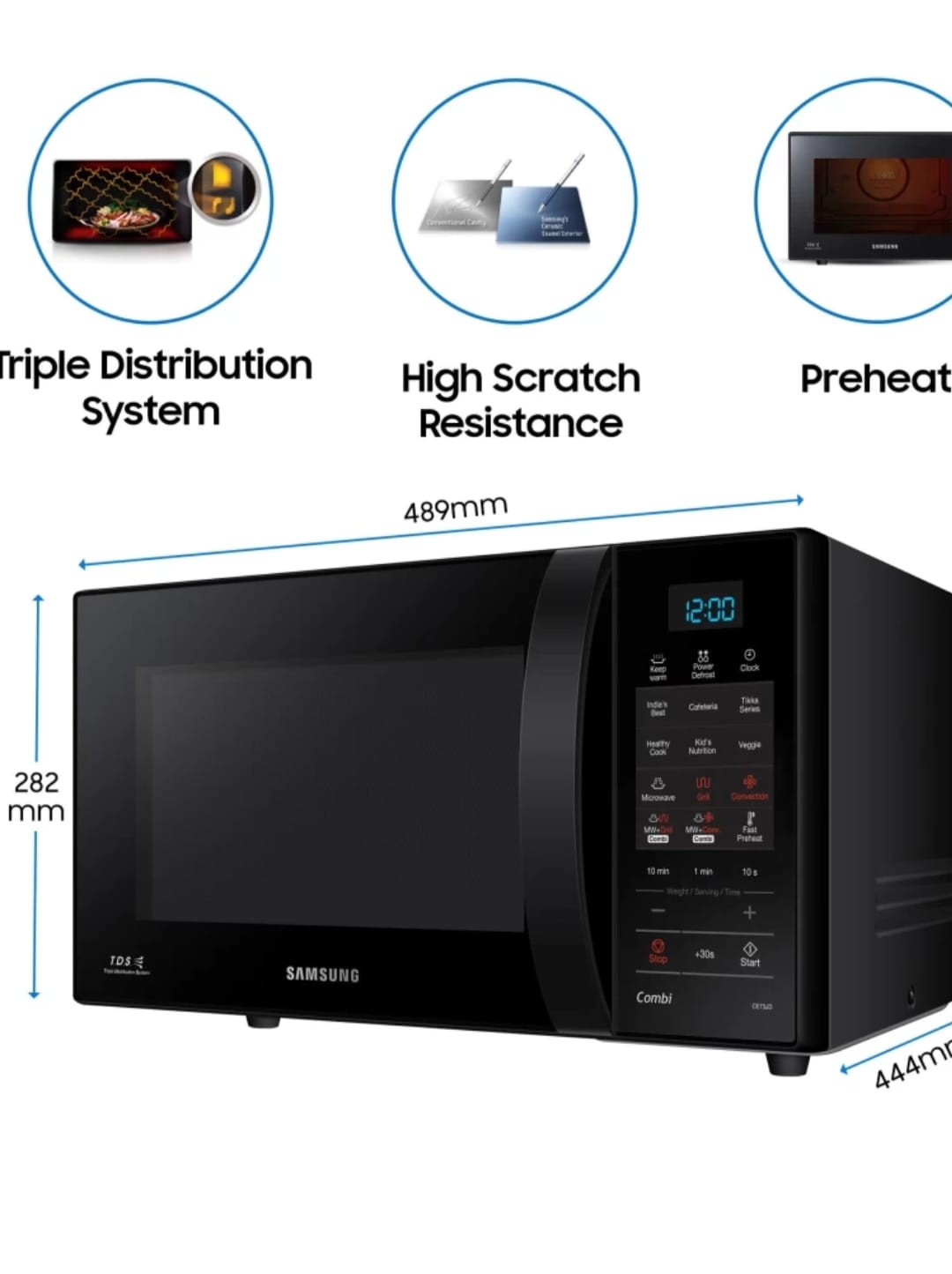 SAMSUNG 21 L Convection Microwave Oven  (CE73JD1/XTL, Black)
