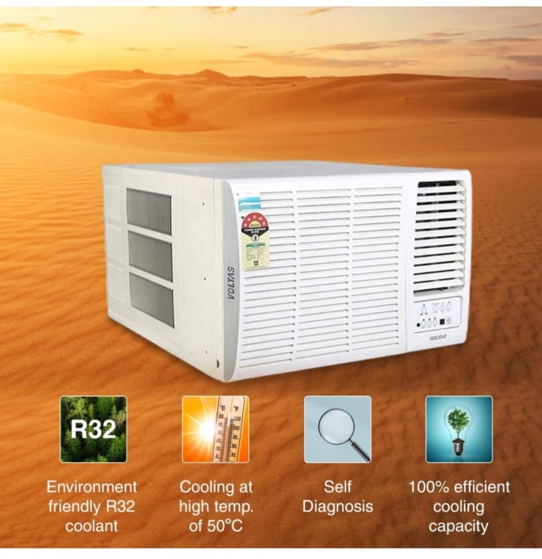 Voltas 1.5 Ton 5 Star Window Inverter AC - White  (185V Vertis Elite A(4011478), Copper Condenser)