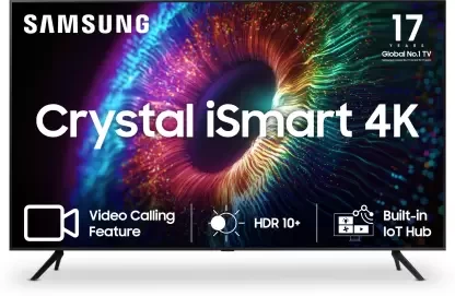 SAMSUNG Crystal Vision 4K iSmart with Voice Assistant 138 cm (55 inch) Ultra HD (4K) LED Smart Tizen TV 2023 Edition.
