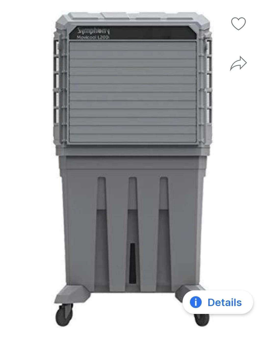 Symphony 200 L Desert Air Cooler  (Grey, MOVICOOL-L-200i)+ REMOTE