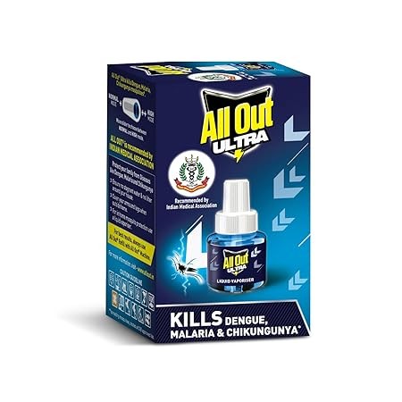 All Out Ultra Liquid Vaporizer Refill (45ml) | Kills Dengue, Malaria & Chikungunya Spreading Mosquitoes| India's Only Mosquito Killer Brand Recommended by Indian Medical Association