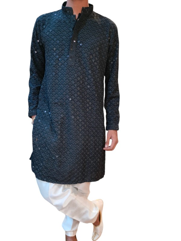 Men Chikan Embroidered Cotton Stylish Straight Kurta - Casual Ethnic Wear for Party and Etc. || Available in All Size || Medium, Large, XL, XXL