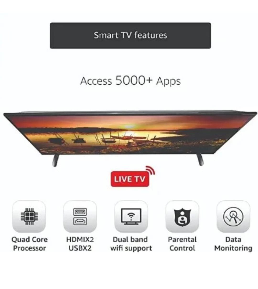 BUSH 32" LED SMART TV 2023 MODEL BEZZAL LESS WITH 2 YR WARRANTY